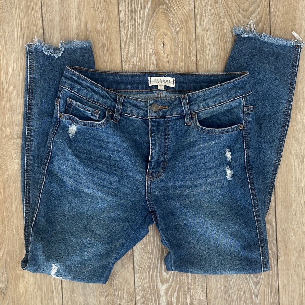 Harper Classic Blue Straight Leg Jeans